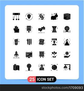 Pack of 25 Modern Solid Glyphs Signs and Symbols for Web Print Media such as check, learning chemistry, card, chemistry education, chemical knowledge Editable Vector Design Elements