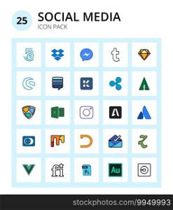 Pack of 25 Social Logo diners, buysellads, exchange, instagram, nem Editable Vector Design Elements