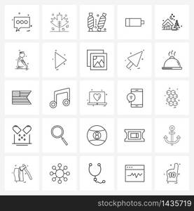 Pack of 25 Universal Line Icons for Web Applications Christmas, Christmas tree, Christmas, home, full Vector Illustration