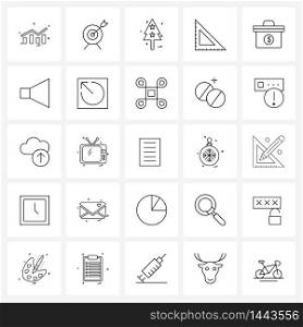 Pack of 25 Universal Line Icons for Web Applications dollar, geometry, tree, education, design Vector Illustration