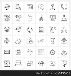 Pack of 36 Universal Line Icons for Web Applications location, year, coding, new, Chinese Vector Illustration