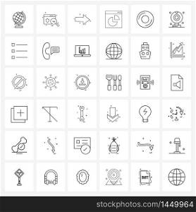 Pack of 36 Universal Line Icons for Web Applications swimming pool, swimming tube, direction, pie, web Vector Illustration