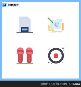Pack of 4 creative Flat Icons of advertising, design process, leaflet, design, comfortable Editable Vector Design Elements