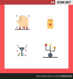 Pack of 4 creative Flat Icons of bloody, heart, scary, chinese, computers Editable Vector Design Elements