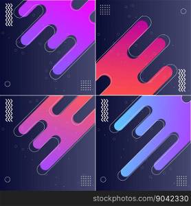 Pack of 4 Minimal Geometric Backgrounds with Bright and Trendy Colors