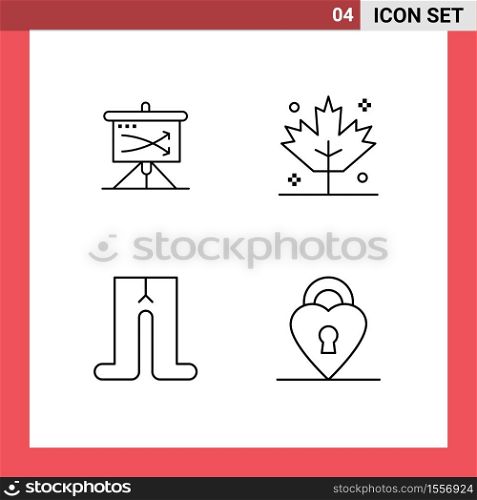 Pack of 4 Modern Filledline Flat Colors Signs and Symbols for Web Print Media such as strategic, clothes, planning, thanksgiving, lock Editable Vector Design Elements
