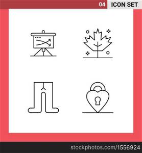 Pack of 4 Modern Filledline Flat Colors Signs and Symbols for Web Print Media such as strategic, clothes, planning, thanksgiving, lock Editable Vector Design Elements