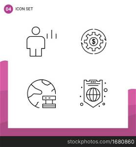Pack of 4 Modern Filledline Flat Colors Signs and Symbols for Web Print Media such as analytics, making, graph, capital, profit Editable Vector Design Elements