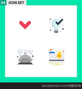Pack of 4 Modern Flat Icons Signs and Symbols for Web Print Media such as arrow, butler, down, product, room Editable Vector Design Elements