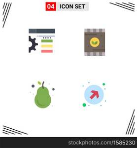 Pack of 4 Modern Flat Icons Signs and Symbols for Web Print Media such as design, guava, agriculture, soil, fresh Editable Vector Design Elements