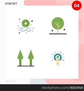 Pack of 4 Modern Flat Icons Signs and Symbols for Web Print Media such as add, touch, blooming, nature, ok Editable Vector Design Elements