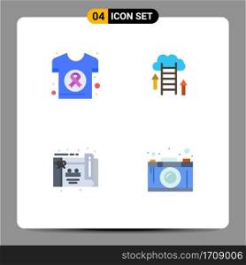 Pack of 4 Modern Flat Icons Signs and Symbols for Web Print Media such as world, server, health, download, party Editable Vector Design Elements