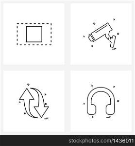 Pack of 4 Universal Line Icons for Web Applications expand; arrow; sign; security; direction Vector Illustration
