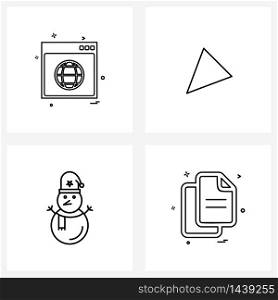 Pack of 4 Universal Line Icons for Web Applications web, Christmas, world map, pointer, doc Vector Illustration