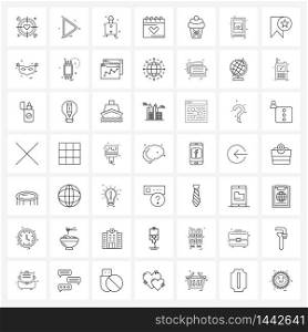 Pack of 49 Universal Line Icons for Web Applications food, valentine, furniture, love, calendar Vector Illustration