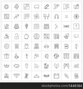 Pack of 64 Universal Line Icons for Web Applications anatomy, files, arrow, folder, url Vector Illustration
