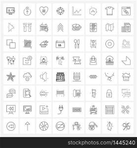 Pack of 64 Universal Line Icons for Web Applications business, sun, broken, day, valentine Vector Illustration