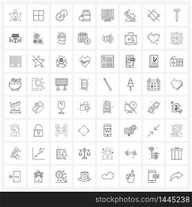 Pack of 64 Universal Line Icons for Web Applications computer, vegetable, item, vegan, settings Vector Illustration