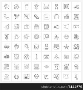 Pack of 64 Universal Line Icons for Web Applications dna, disk, ui, device, festival Vector Illustration