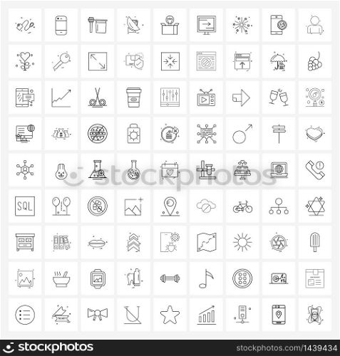 Pack of 81 Universal Line Icons for Web Applications box, signals, honey, dish , dish Vector Illustration