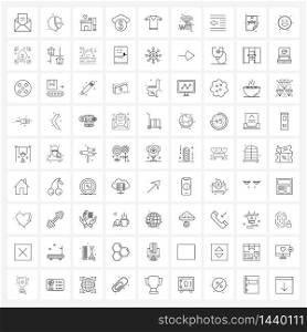 Pack of 81 Universal Line Icons for Web Applications garments, money, statistics, cloud, lover Vector Illustration