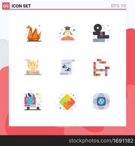 Pack of 9 creative Flat Colors of file, algorithm, books, advisor, robo advisor Editable Vector Design Elements