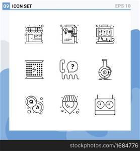 Pack of 9 creative Outlines of customer, electromagnetic, gaming, electricity, charge Editable Vector Design Elements