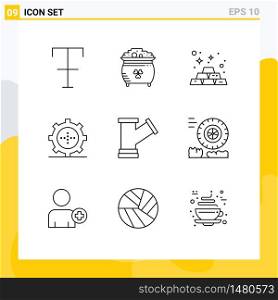 Pack of 9 creative Outlines of plump, technology, banking, set, devices Editable Vector Design Elements