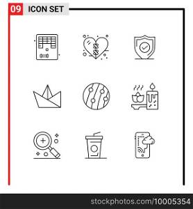 Pack of 9 Modern Outlines Signs and Symbols for Web Print Media such as scalp dandruff, dandruff, confirm, paper, hobby Editable Vector Design Elements