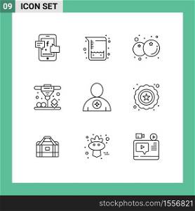 Pack of 9 Modern Outlines Signs and Symbols for Web Print Media such as favorite, body, food, avatar, direct Editable Vector Design Elements