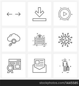 Pack of 9 Universal Line Icons for Web Applications health, medical, direction, server, cloud Vector Illustration