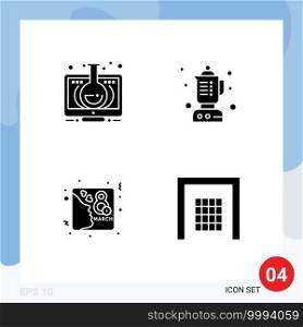 Pack of creative Solid Glyphs of elearning, day, monitor, food, invite Editable Vector Design Elements
