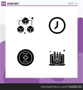 Pack of Modern Solid Glyphs Signs and Symbols for Web Print Media such as big, ui, clock, user, design Editable Vector Design Elements