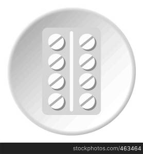 Pack of pills icon in flat circle isolated vector illustration for web. Pack of pills icon circle