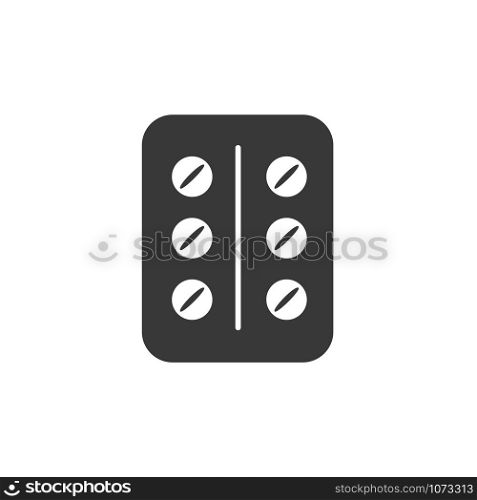 Pack of pills. Isolated image. Flat pharmacy and medicine vector illustration