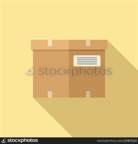 Package box icon flat vector. Delivery parcel. Carton cardboard. Package box icon flat vector. Delivery parcel