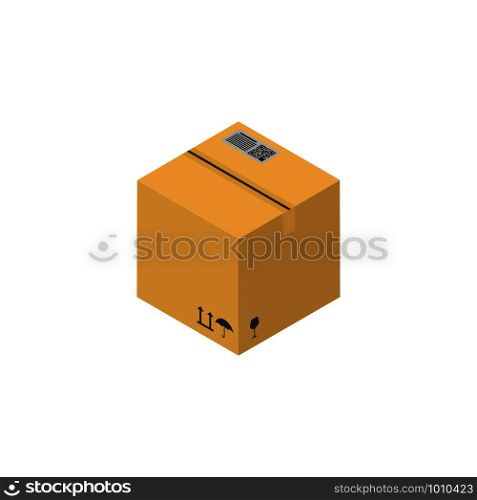 package box in flat style isometric, vector illustration. package box in flat style isometric, vector