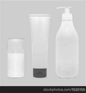 Package cosmetic bottle mockup product vector illustration