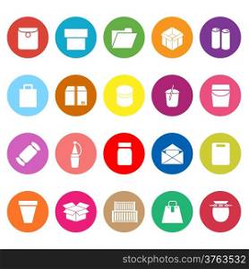 Package flat icons on white background, stock vector