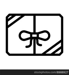 package gift box line icon vector. package gift box sign. isolated contour symbol black illustration. package gift box line icon vector illustration