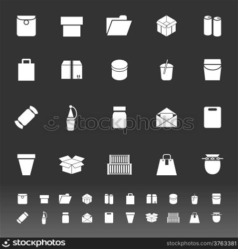 Package icons on gray background, stock vector