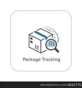 Package Tracking Icon. Flat Design.. Package Tracking Icon. Flat Design. Business Concept. Isolated Illustration.