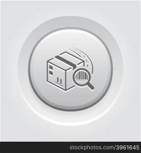 Package Tracking Icon. Package Tracking Icon. Business Concept. Grey Button Design
