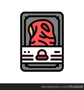 package with beef meat color icon vector. package with beef meat sign. isolated symbol illustration. package with beef meat color icon vector illustration