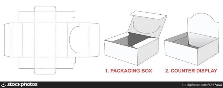 Packaging box die cut template