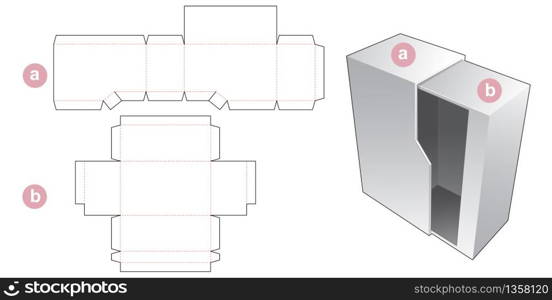 Packaging box die cut template