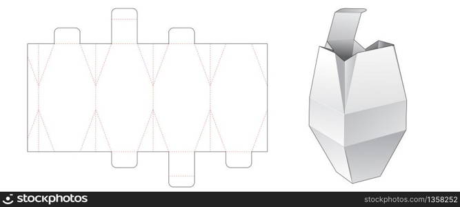 Packaging box with handle die cut template