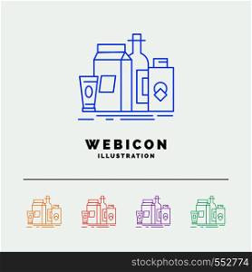 packaging, Branding, marketing, product, bottle 5 Color Line Web Icon Template isolated on white. Vector illustration. Vector EPS10 Abstract Template background