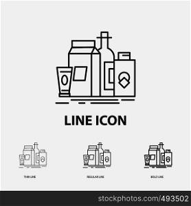 packaging, Branding, marketing, product, bottle Icon in Thin, Regular and Bold Line Style. Vector illustration. Vector EPS10 Abstract Template background