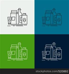 packaging, Branding, marketing, product, bottle Icon Over Various Background. Line style design, designed for web and app. Eps 10 vector illustration. Vector EPS10 Abstract Template background